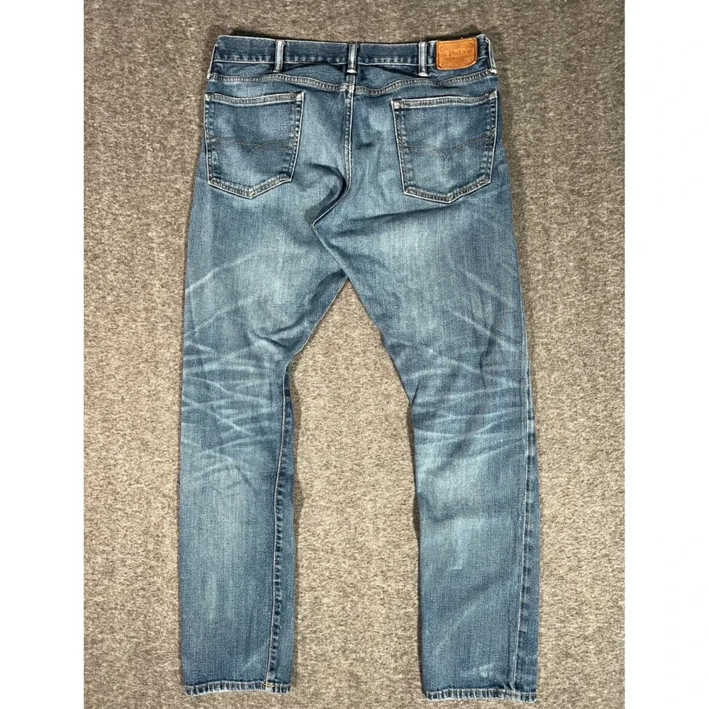 Vintage Polo Ralph Lauren Sullivan Slim Denim Jeans Mens 38x34 Medium Wash Blue